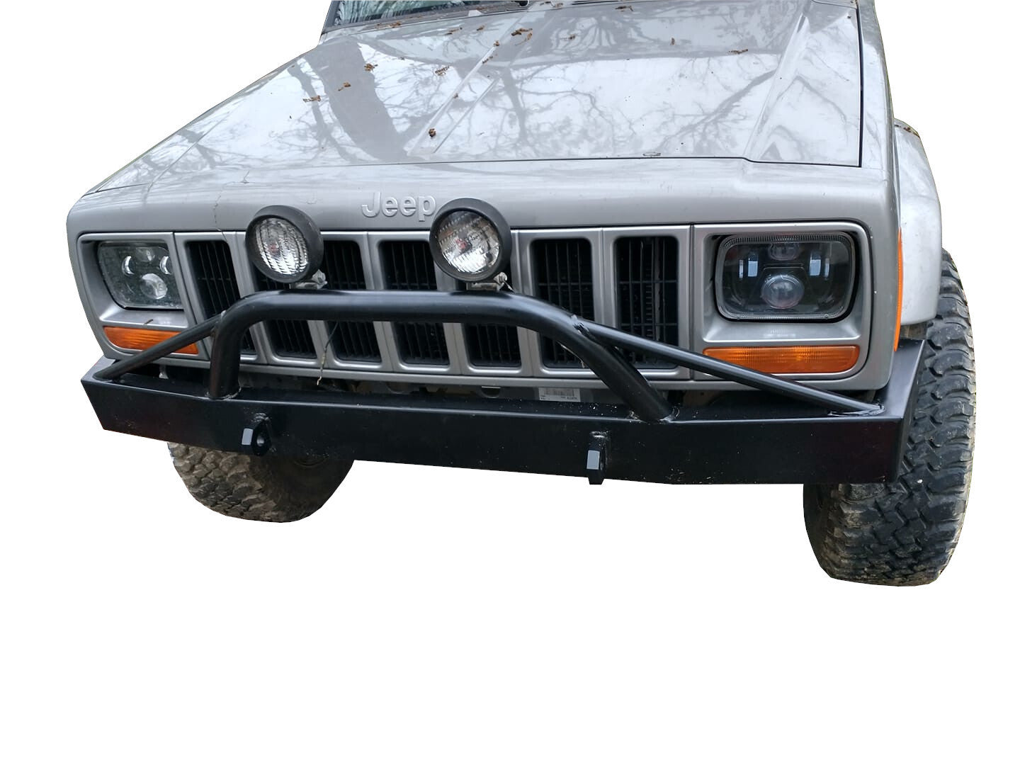 Jeep Cherokee XJ Front Heavy Duty Bumper, Steering Spacer, Hardware Kit