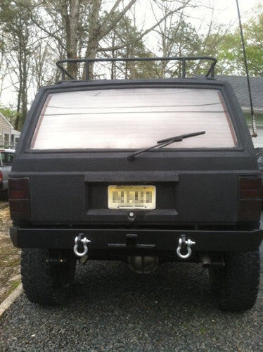 XJ Cherokee Rear Bumper with D-Ring Tabs, Receiver Hitch, Tie-Ins, Hardware!