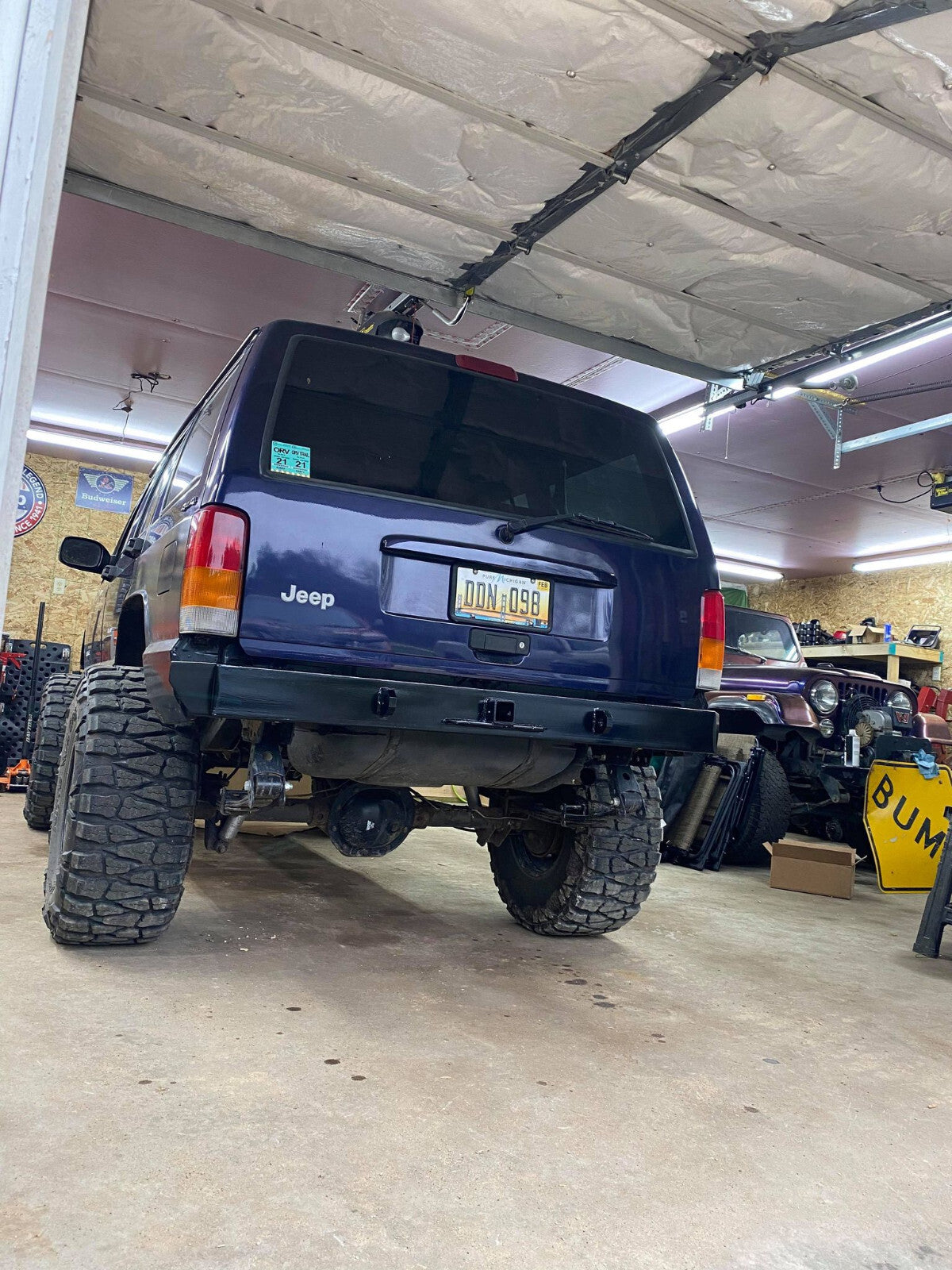 XJ Cherokee Rear Bumper with D-Ring Tabs, Receiver Hitch, Tie-Ins, Hardware!