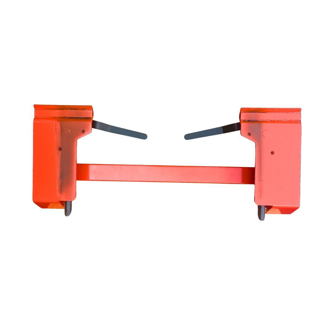 Kubota bobcat skid steer adapter with orange powder coat and black handles